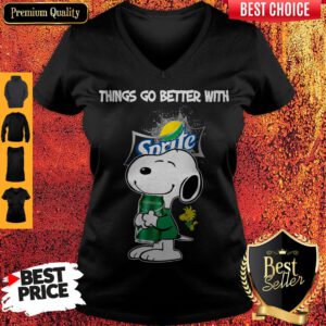 Snoopy Hug Sprite Lemon Lime Things Go Better With Sprite V-neck