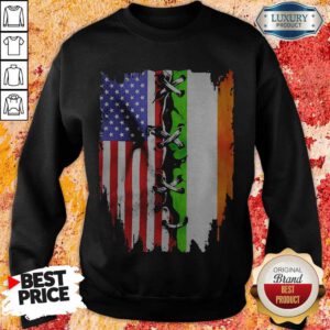 Top Ireland And American Flag Veteran Independence Day Sweatshirt