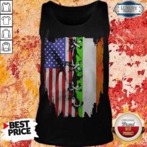 Top Ireland And American Flag Veteran Independence Day Tank Top
