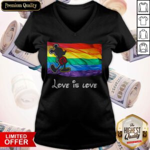 Top Mickey LGBT Love Is Love V-neck