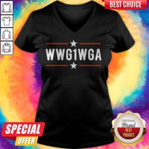 Top WWG1WGA Qanon MAGA Trump 2020 V-neck