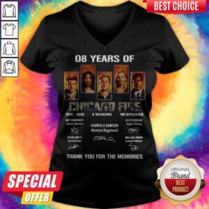 08 Years Of Chicago Fire 2012 2020 8 Seasons 180 Episodes Thank You For The Memories Signatures V-neck
