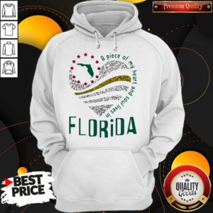 Awesome A Piece Of My Heart And Soul Lives In Florida Map Hoodie