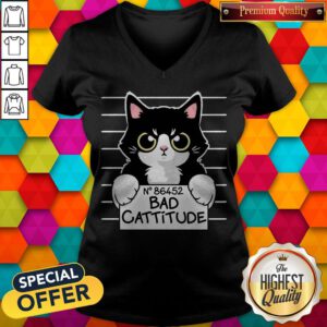 Awesome Bad Cattitude V-neck
