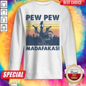 Awesome Chicken Pew Pew Madafakas Vintage Retro Sweatshirt