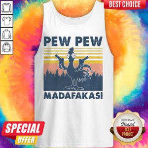 Awesome Chicken Pew Pew Madafakas Vintage Retro Tank Top