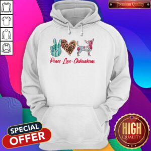 Awesome Peace Love Chihuahua Flowers Hoodie