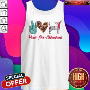 Awesome Peace Love Chihuahua Flowers Tank Top