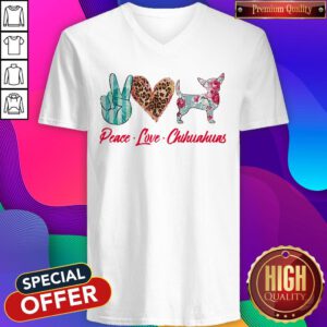 Awesome Peace Love Chihuahua Flowers V-neck
