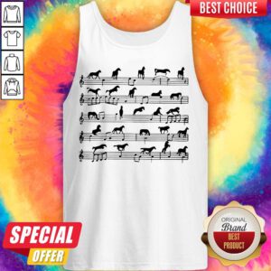Funny Horse Notes On Sheet Music Tank Top