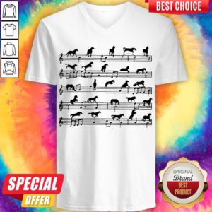 Funny Horse Notes On Sheet Music V-neck
