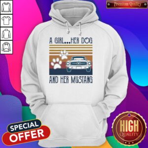 Good A Girl Her Dog And Her Mustang Vintage Hoodie