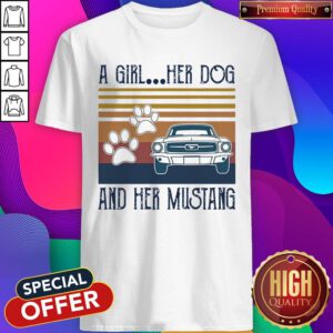 Good A Girl Her Dog And Her Mustang Vintage Shirt