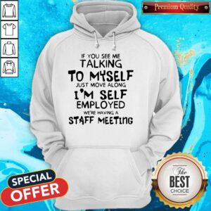 If You See Me Talking To Myself Just Move Along I’m Self Employed We’re Having A Staff Meeting Hoodie