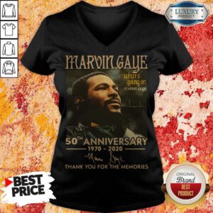Marvin Gaye What’s Going On 50th Anniversary 1970 2020 Thank You For The Memories Signature V-neck