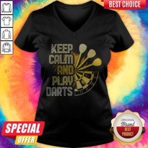 Nice Keep Calm And Play Darts V-neck