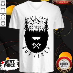 Nice Only The Bearded Survives V-neck