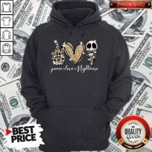 Nice Peace Love Nightmare Skellington Diamond Hoodie