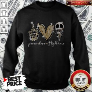 Nice Peace Love Nightmare Skellington Diamond Sweatshirt