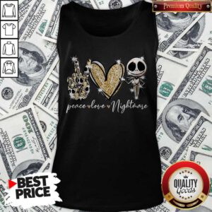 Nice Peace Love Nightmare Skellington Diamond Tank Top