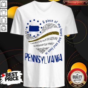 Premium A Piece Of My Heart And Soul Lives In Pennsyl Vania Map V-neck
