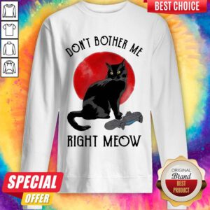 Premium Black Cat Don’t Bother Me Right Meow Moon Sweatshirt