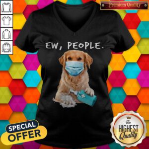 Premium Golden Retriever Face Mark Ew People V-neck