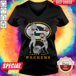 Premium Rick And Morty Green Bay Packers V-neck