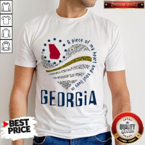 Pretty A Piece Of My Heart And Soul Lives In Georgia Map Shirt