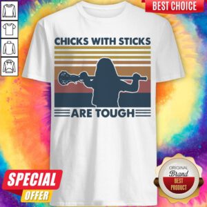 Pretty Disc Golf Chicks With Sticks Are Tough Vintage Retro Shirt