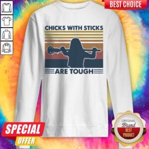 Pretty Disc Golf Chicks With Sticks Are Tough Vintage Retro Sweatshirt