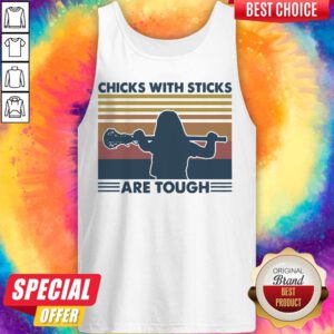Pretty Disc Golf Chicks With Sticks Are Tough Vintage Retro Tank Top