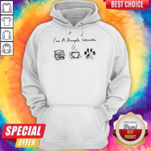 Pretty I'M A Simple Woman Books Coffee Dog Paw Hoodie