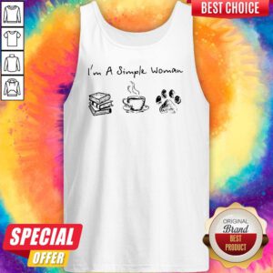 Pretty I'M A Simple Woman Books Coffee Dog Paw Tank Top