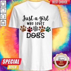 Pretty Just A Girl Who Loves Dogs ShirtPretty Just A Girl Who Loves Dogs V-neck