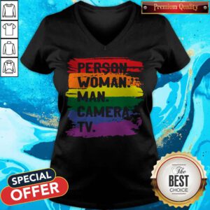 Pretty Person Woman Man Camera Tv Classic V-neck