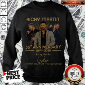 Ricky Martin 36th Anniversary 1984 2020 Thank You For The Memories Signature Sweatshirt