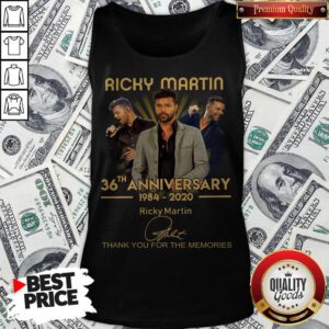 Ricky Martin 36th Anniversary 1984 2020 Thank You For The Memories Signature Tank Top