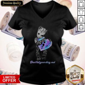 Top Baby Groot Don’t Let Your Story End V-neck