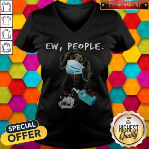 Top Dachshund Face Mark Ew People V-neck