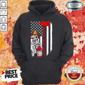 Top Firefighter Dalmatian Dog Back The Red American Flag Hoodie