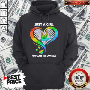 Top LGBT Just A Girl Who Love Sign Language Diamond Hoodie