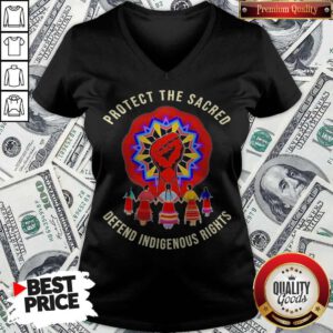 Top Protect The Sacred Defend Indigenous Rights V-neck