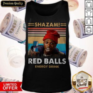 Top Shazam Red Balls Energy Drink Vintage Tank Top
