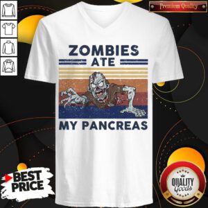 Top Zombies Ate My Pancreas Vintage V-neck