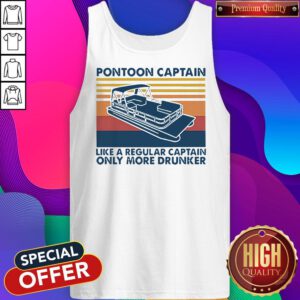 Vintage Pontoon Captain Like A Regular Captain Only More Drunker Tank Top