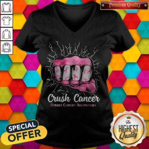 Awesome Crush Cancer Breast Cancer Awareness V-neck