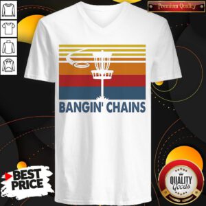 Awesome Disc Golf Bangin’ Chains Vintage V-neck