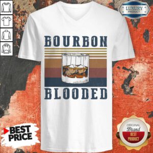 Awesome Wine Bourbon Blooded Vintage V-neck