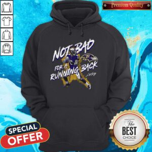 Baltimore Ravens Lamar Jackson Majestic Black NFL Pro Line By Fanatics Branded Not Bad For A Running Back Hoodie
